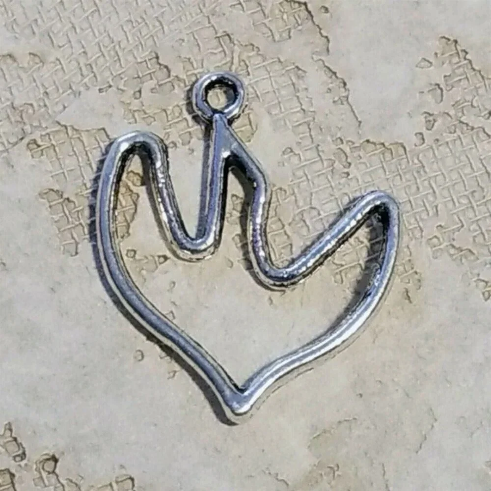 10 Antiqued Silver Pewter Dove of Peace Cutout 19x18mm Drops Charms